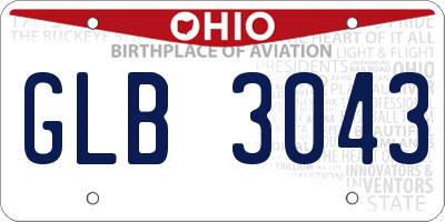 OH license plate GLB3043