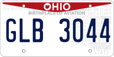OH license plate GLB3044