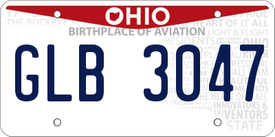 OH license plate GLB3047