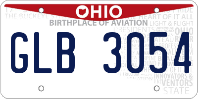 OH license plate GLB3054