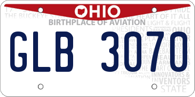 OH license plate GLB3070