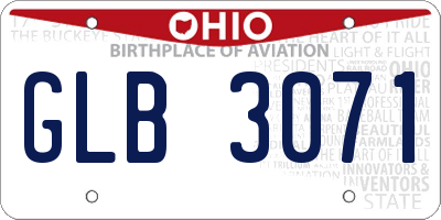 OH license plate GLB3071