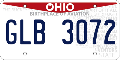 OH license plate GLB3072