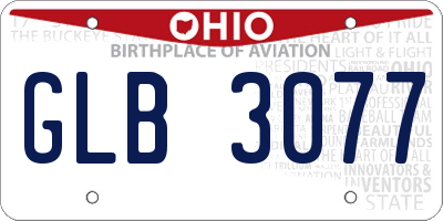 OH license plate GLB3077