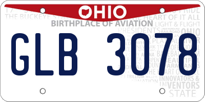 OH license plate GLB3078