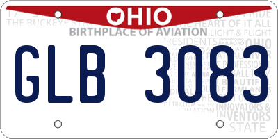 OH license plate GLB3083