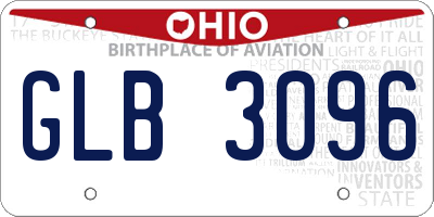 OH license plate GLB3096