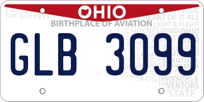 OH license plate GLB3099