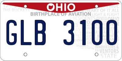 OH license plate GLB3100