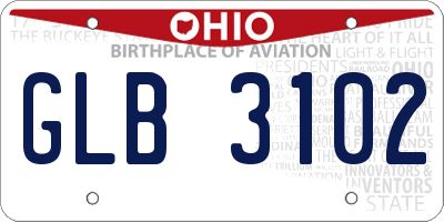OH license plate GLB3102