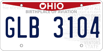OH license plate GLB3104