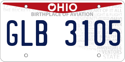OH license plate GLB3105