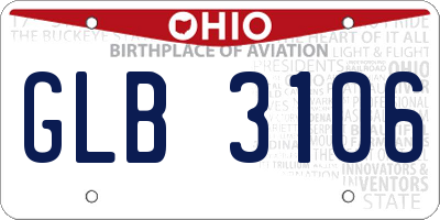 OH license plate GLB3106