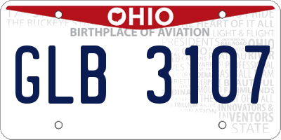 OH license plate GLB3107