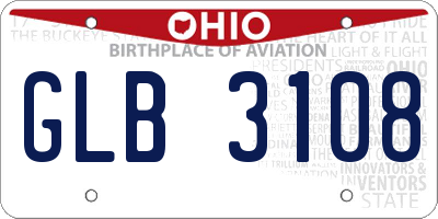 OH license plate GLB3108