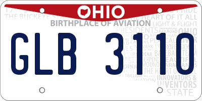 OH license plate GLB3110