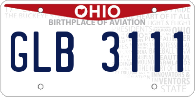 OH license plate GLB3111