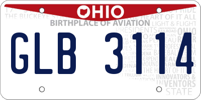 OH license plate GLB3114