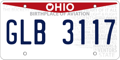 OH license plate GLB3117