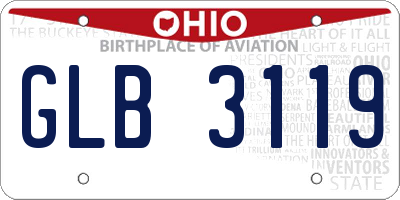 OH license plate GLB3119