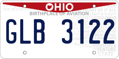 OH license plate GLB3122