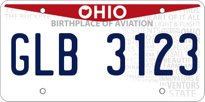 OH license plate GLB3123