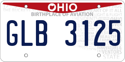 OH license plate GLB3125