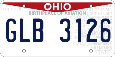 OH license plate GLB3126
