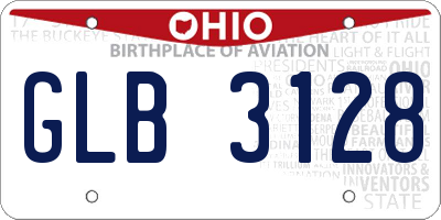 OH license plate GLB3128