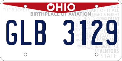 OH license plate GLB3129
