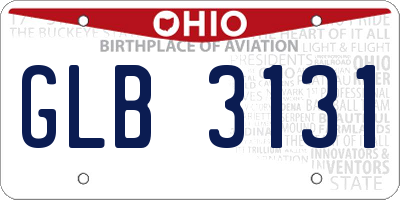 OH license plate GLB3131