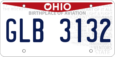 OH license plate GLB3132
