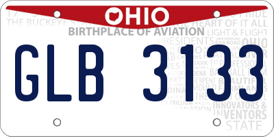 OH license plate GLB3133