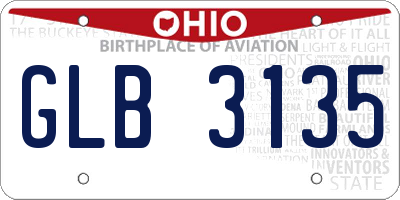 OH license plate GLB3135
