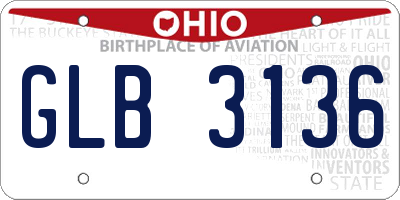 OH license plate GLB3136