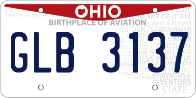 OH license plate GLB3137