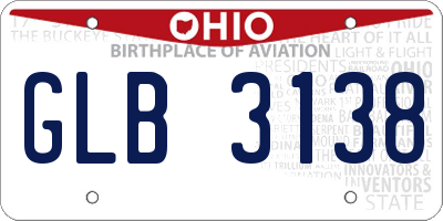 OH license plate GLB3138