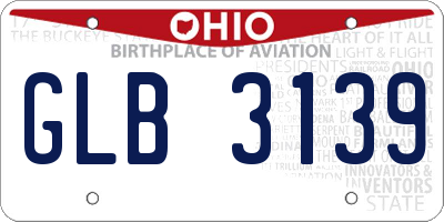 OH license plate GLB3139