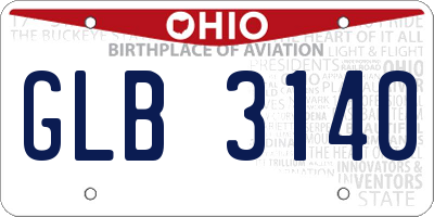 OH license plate GLB3140