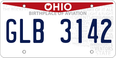 OH license plate GLB3142