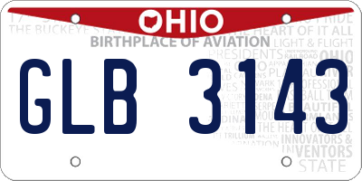OH license plate GLB3143