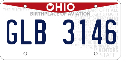 OH license plate GLB3146