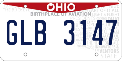 OH license plate GLB3147