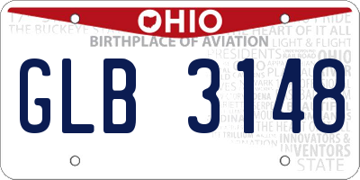 OH license plate GLB3148