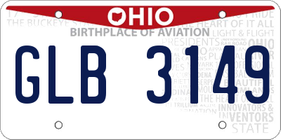 OH license plate GLB3149