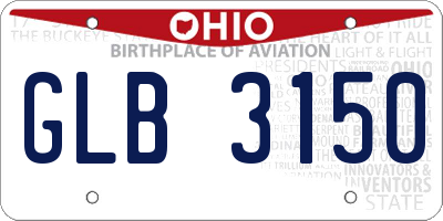 OH license plate GLB3150