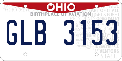 OH license plate GLB3153