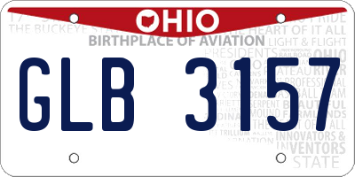 OH license plate GLB3157