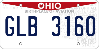 OH license plate GLB3160