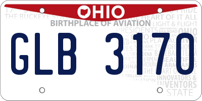 OH license plate GLB3170